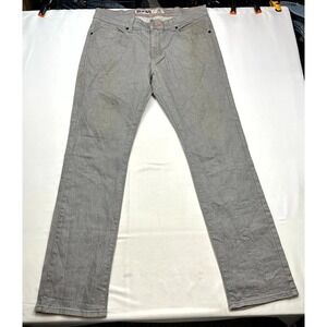 BLKWD Slim Straight Jeans Mens Size 34 Gray Denim Cotton Blend Stretch 5-Pocket